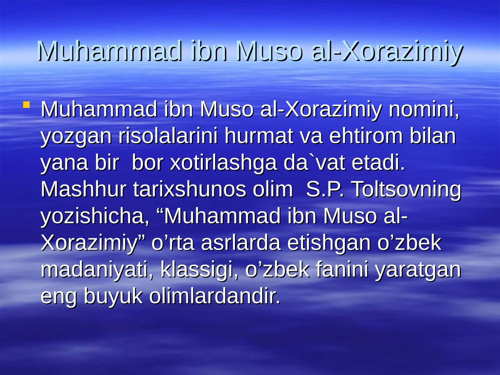 Muhammad ibn Muso al-Xorazimiy