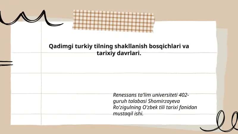 Qadimgi turkiy til tarixi