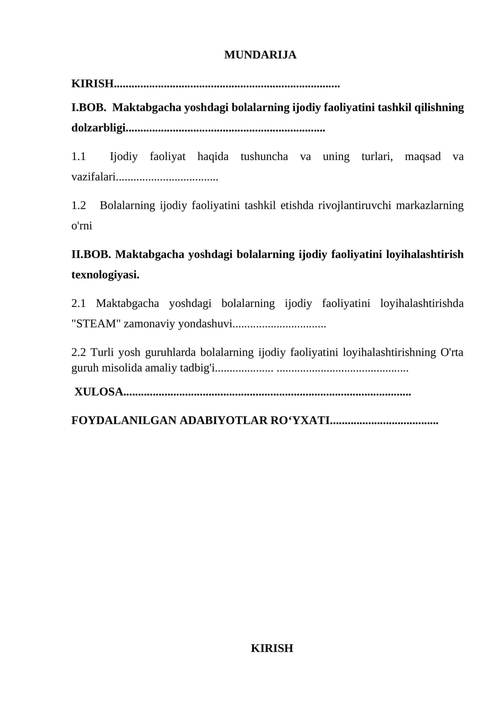 Maktabgacha boʻlgan bolalarning ijodiy faoliyatini tashkil etishning dolzarbligi 1