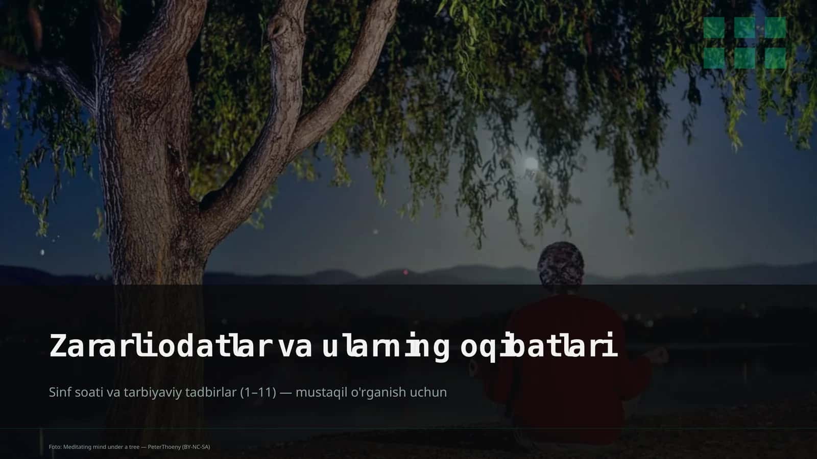 Zararli odatlar va ularning oqibatlari