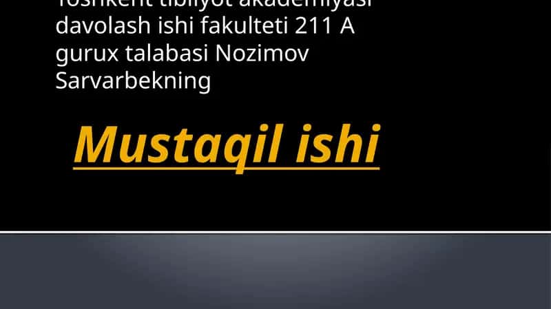 YADRОVIY ZАRАRLАNISH О’CHОG’I