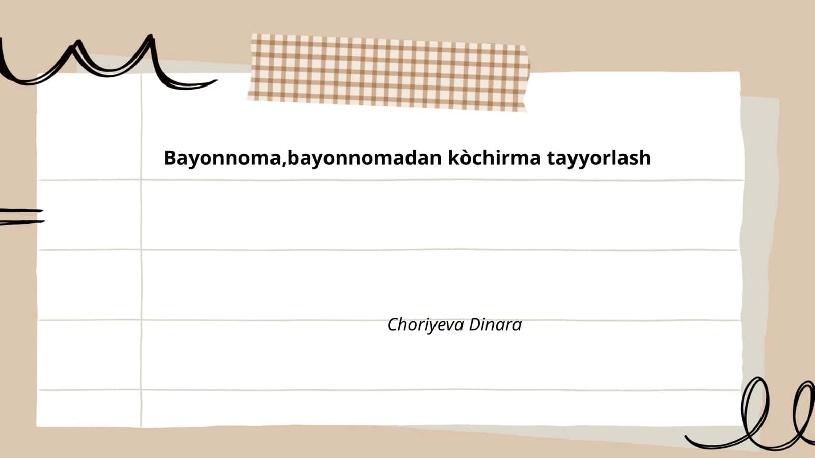 Bayonnoma,bayonnomadan kòchirma tayyorlash