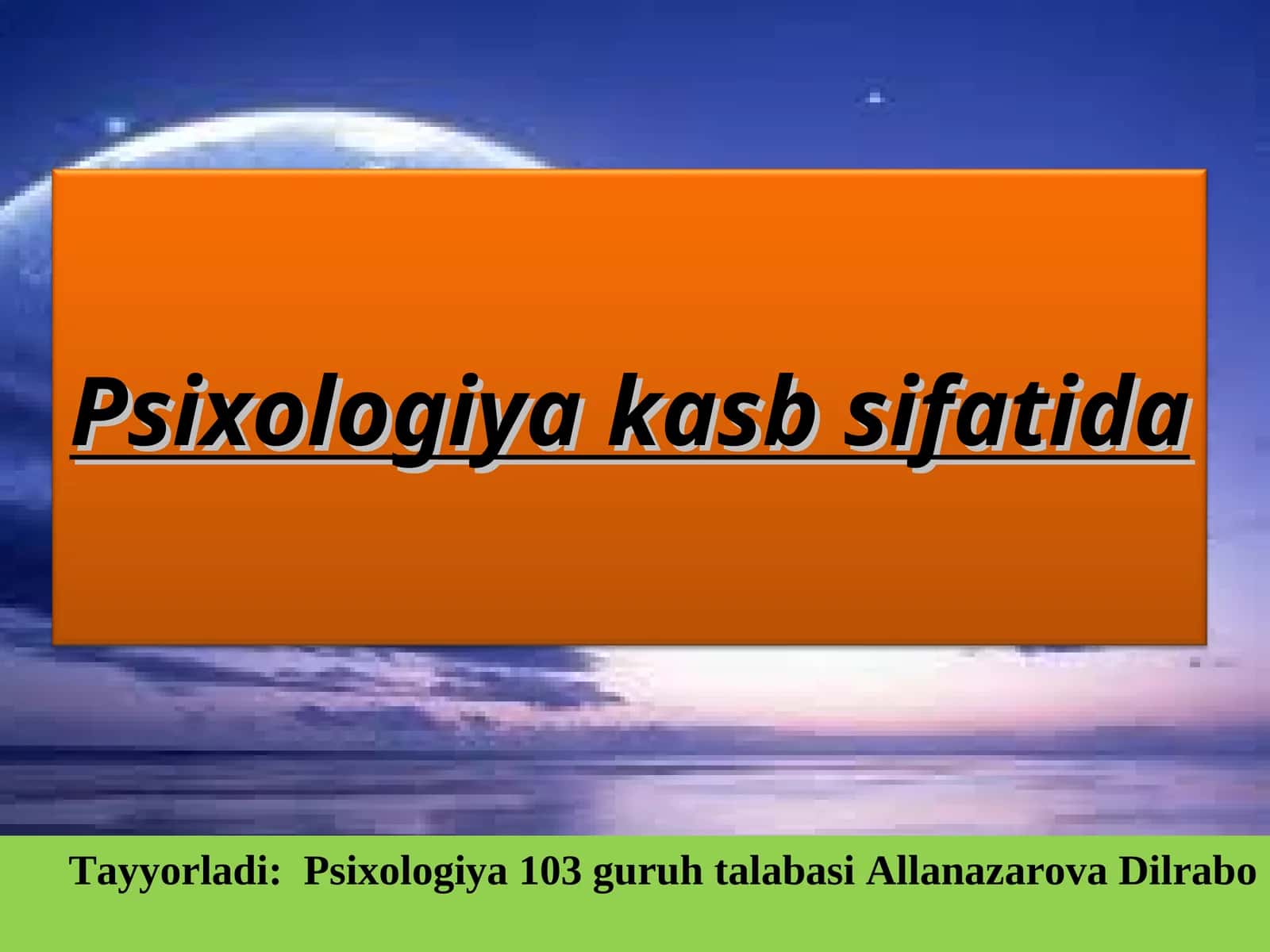 Psixologiya kasb sifatida