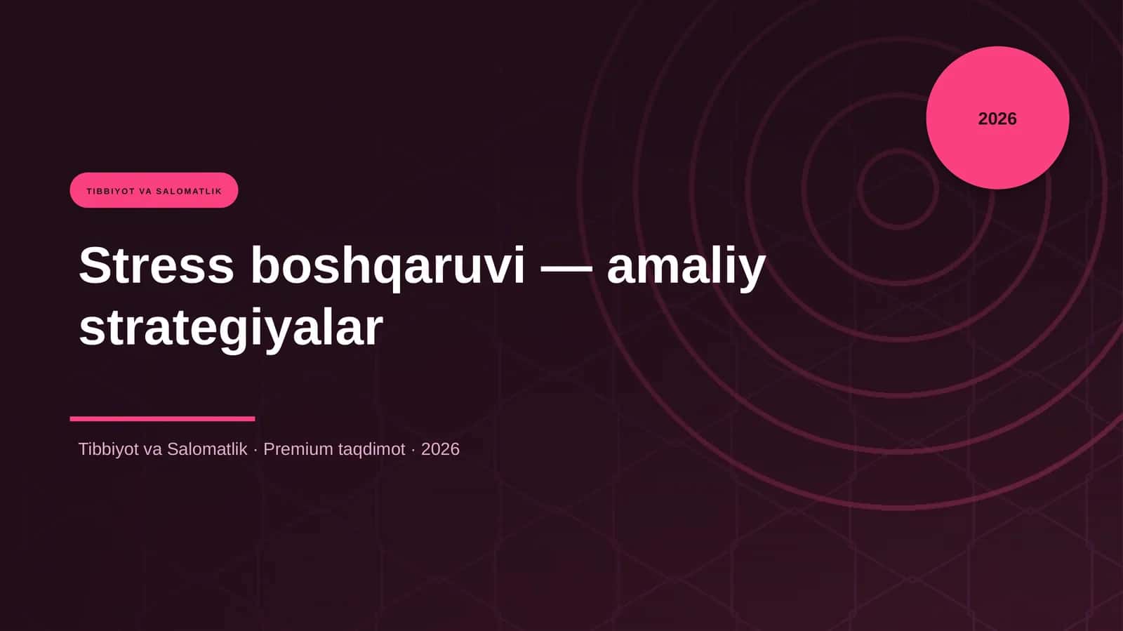 Stress boshqaruvi — amaliy strategiyalar