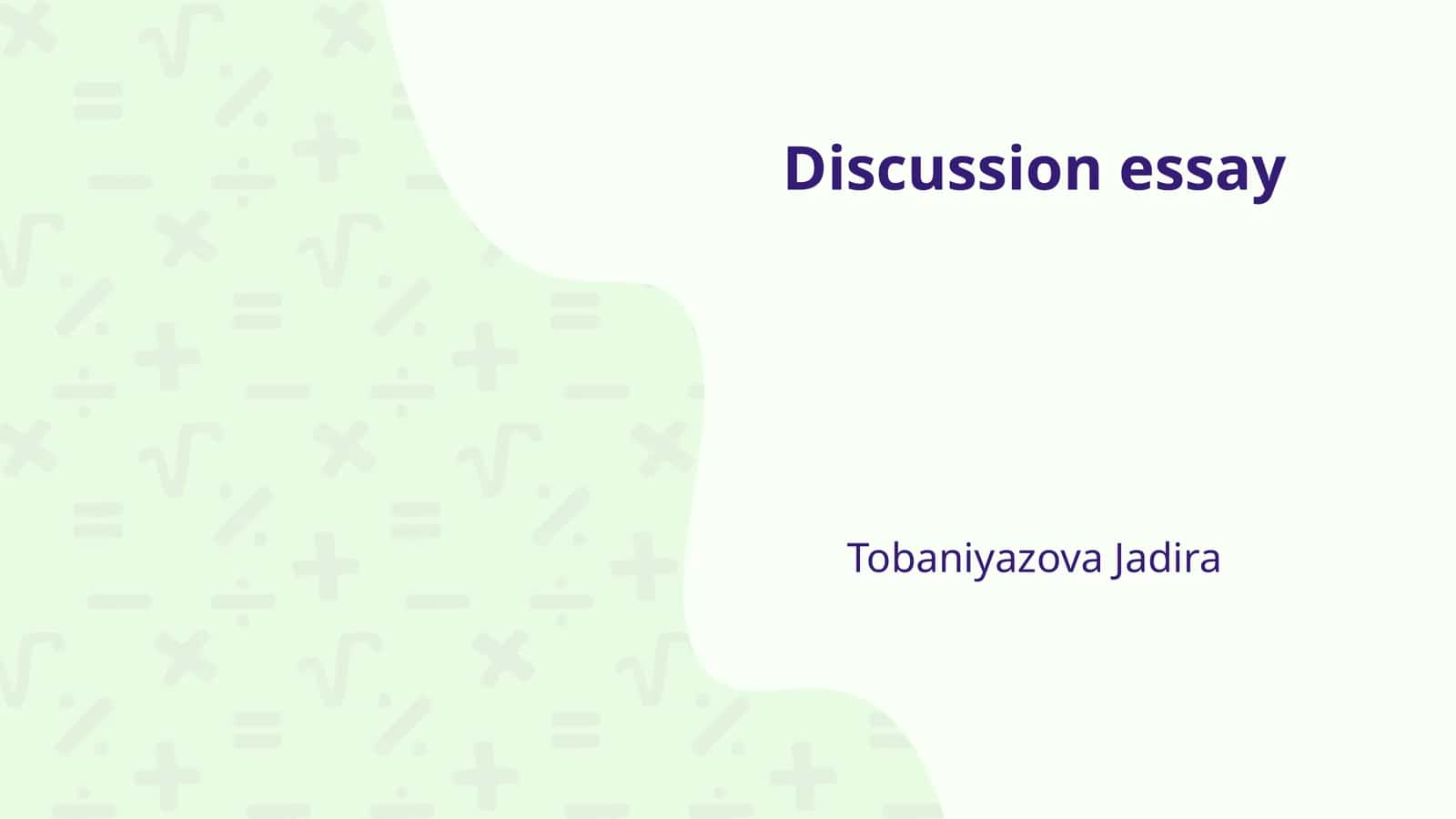 Discussion essay