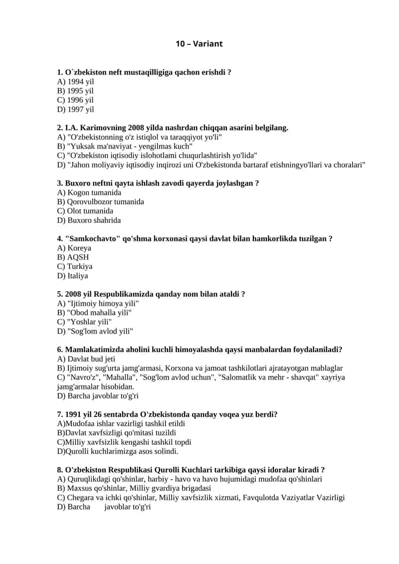 O'zbekiston Neft Mustaqilligi