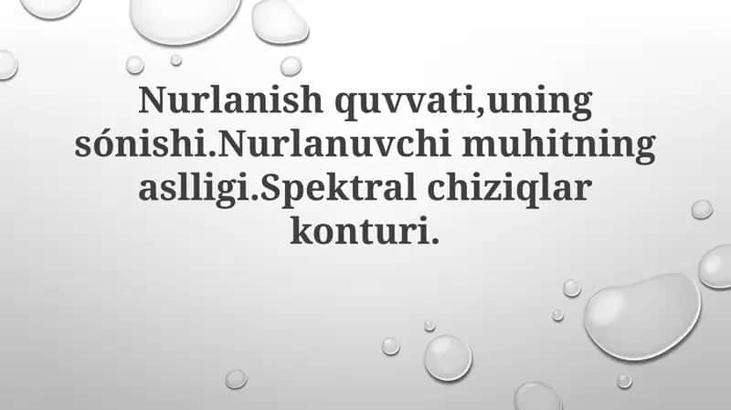 Nurlanish quvvati va uning so'nishi
