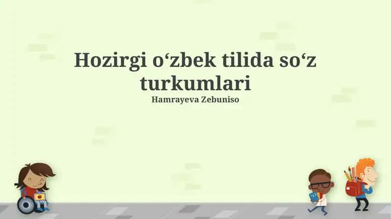 Oʻzbek tilida Soʻz Turkumlari