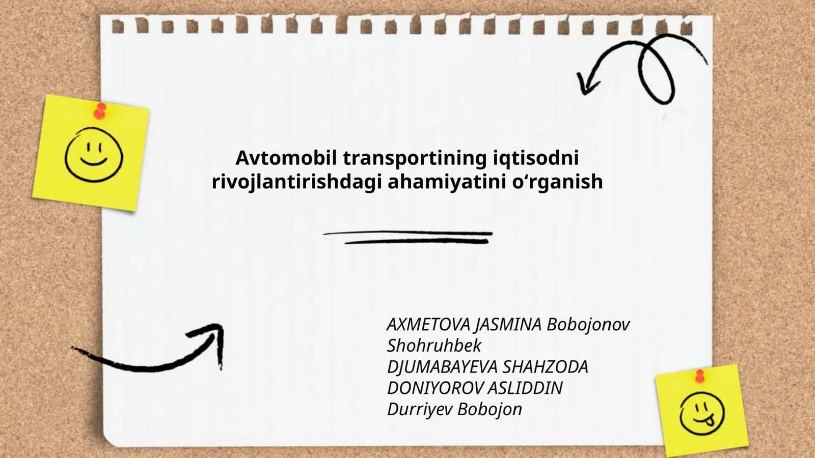 Avtomobil transportining iqtisodni rivojlantirishdagi ahamiyatini oʻrganish