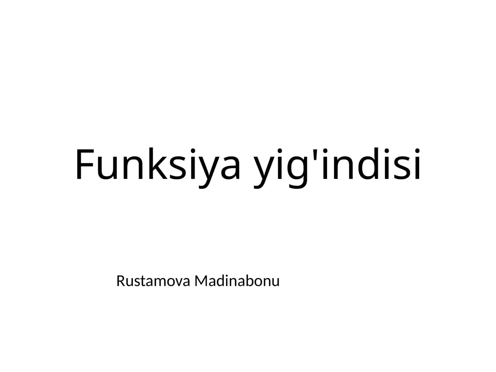 Funksiyayig'indisi