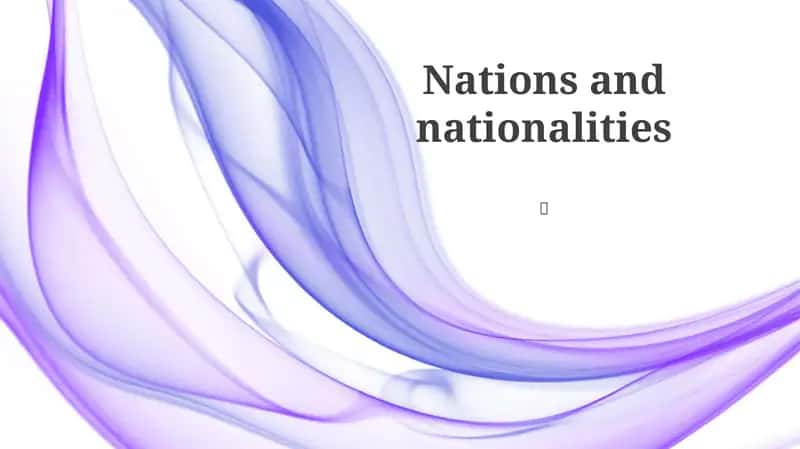 Nations and nationalities