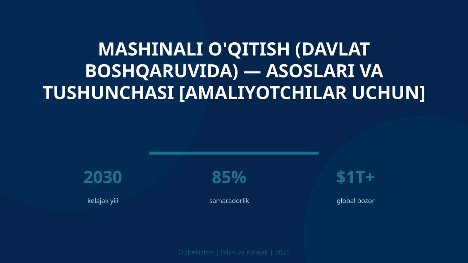 Mashinali o'qitish (davlat boshqaruvida) — asoslari va tushunchasi [amaliyotchilar uchun]