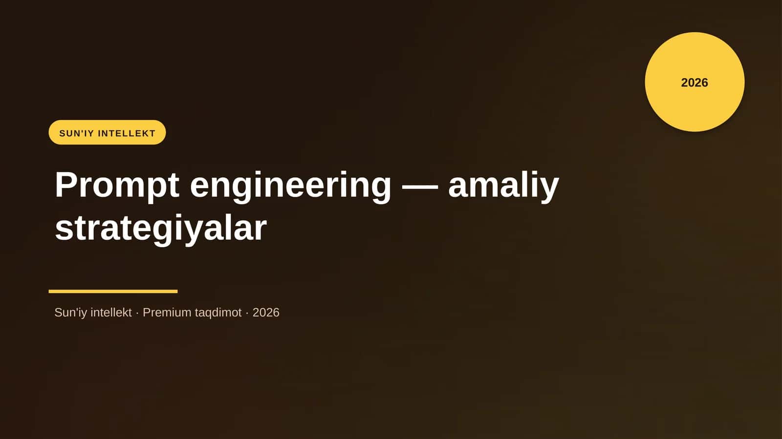 Prompt engineering — amaliy strategiyalar