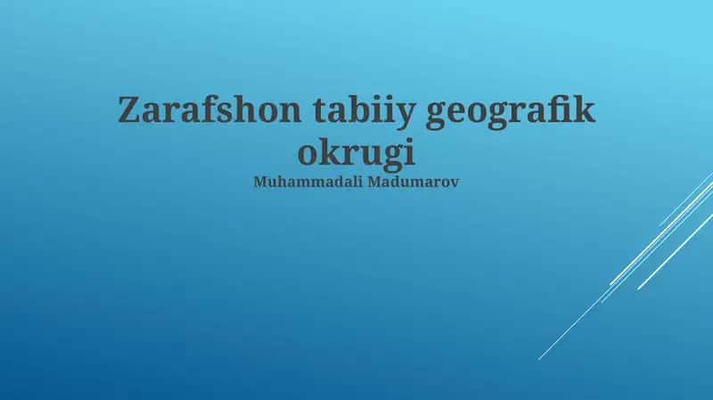Zarafshon tabiiy geografik okrugi