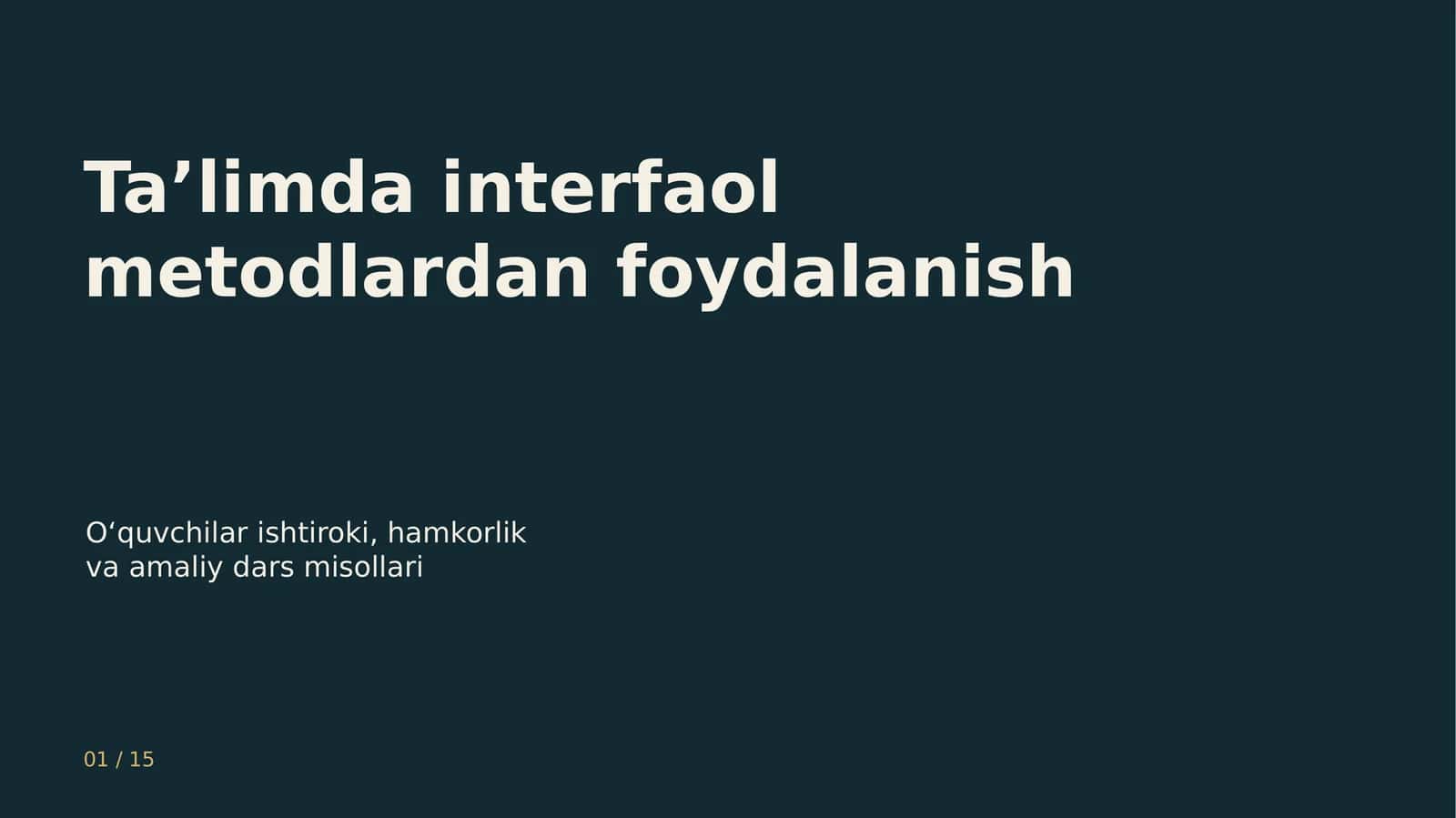 Interfaol ta'lim
