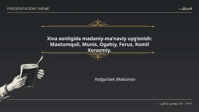 Xiva xonligida madaniy-ma’naviy uyg‘onish: Maxtumquli, Munis, Ogahiy, Feruz, Komil Xorazmiy
