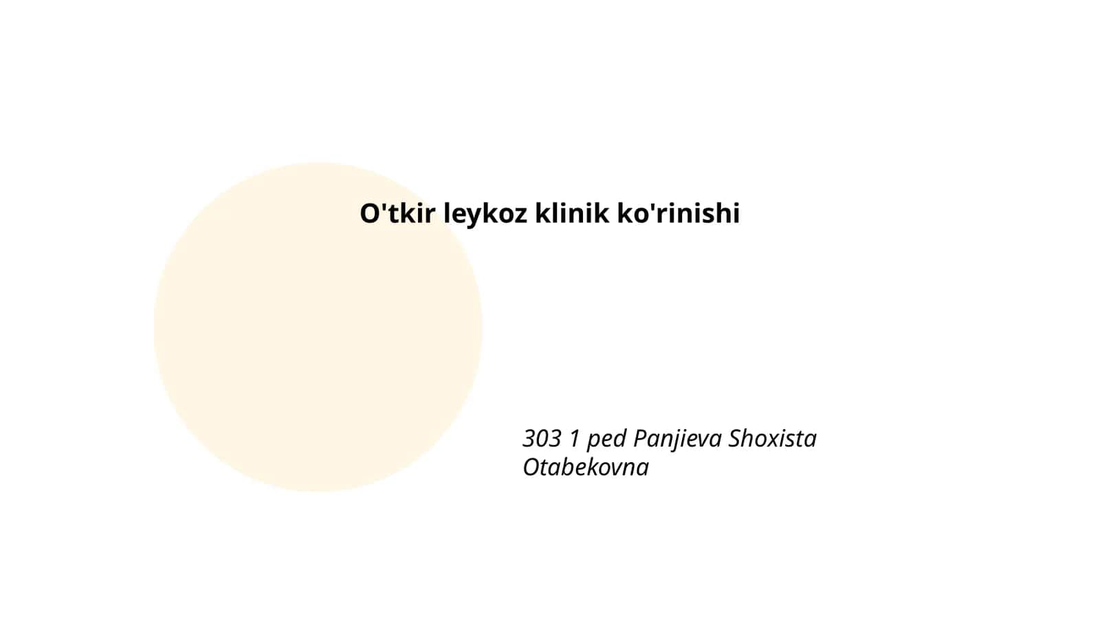 O'tkir leykoz klinik ko'rinishi