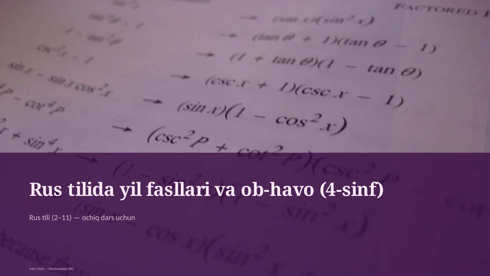 Rus tilida yil fasllari va ob-havo (4-sinf)