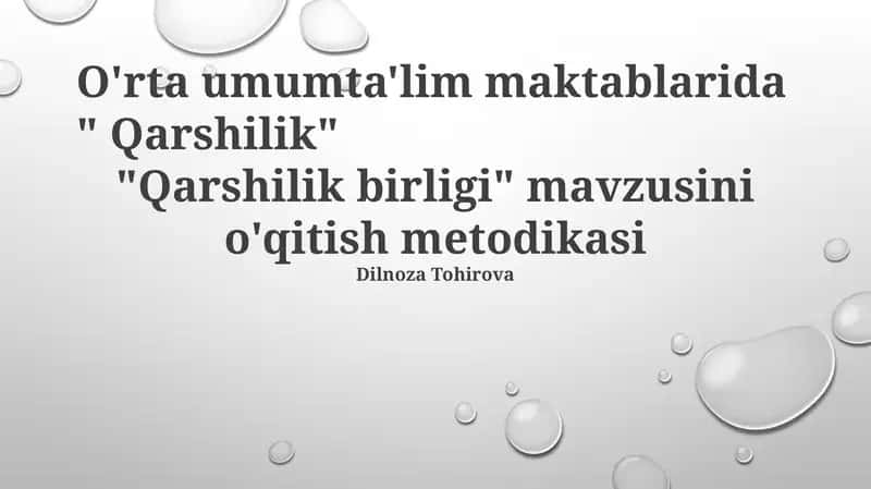 Qarshilik birligi metodikasi