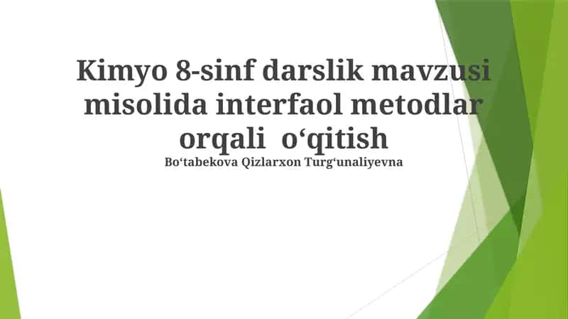 8-sinf Kimyo darslik
