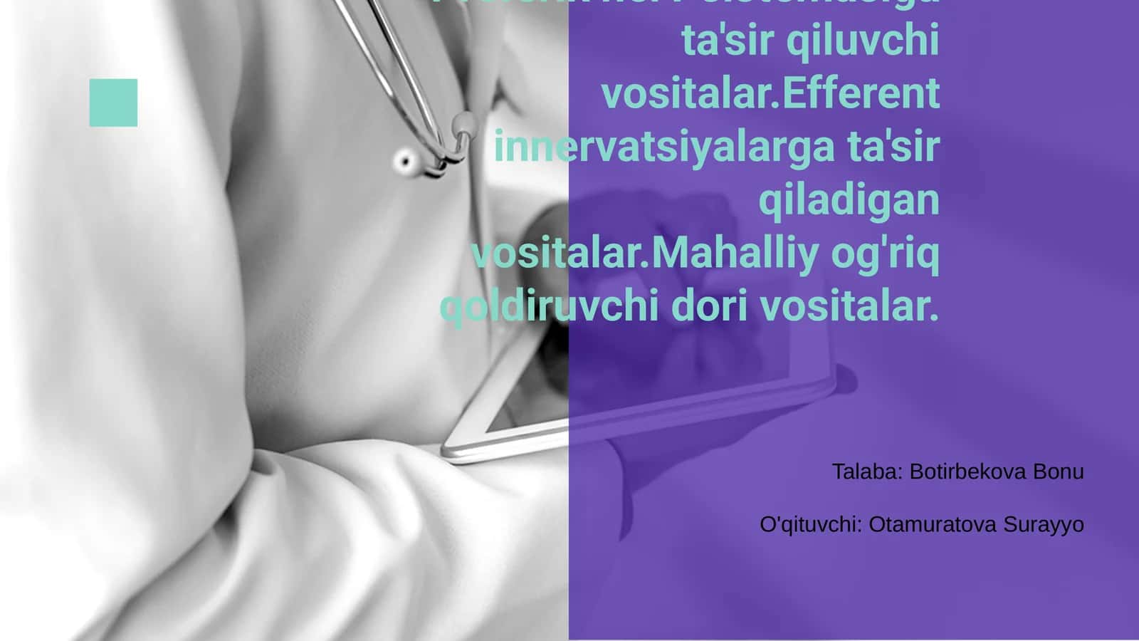 Preferik nerv sistemasiga ta'sir qiluvchi vositalar