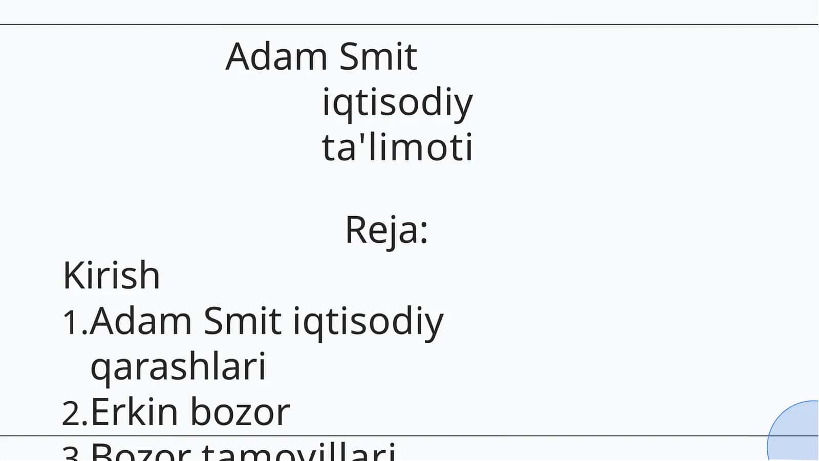 Adam Smit iqtisodiy ta'limoti
