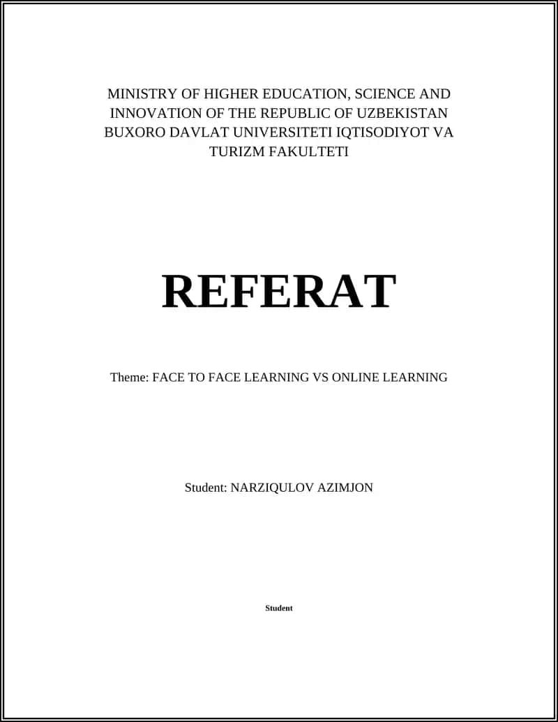 Effectiveness of Face-to-Face Learning vs. Online Learning
