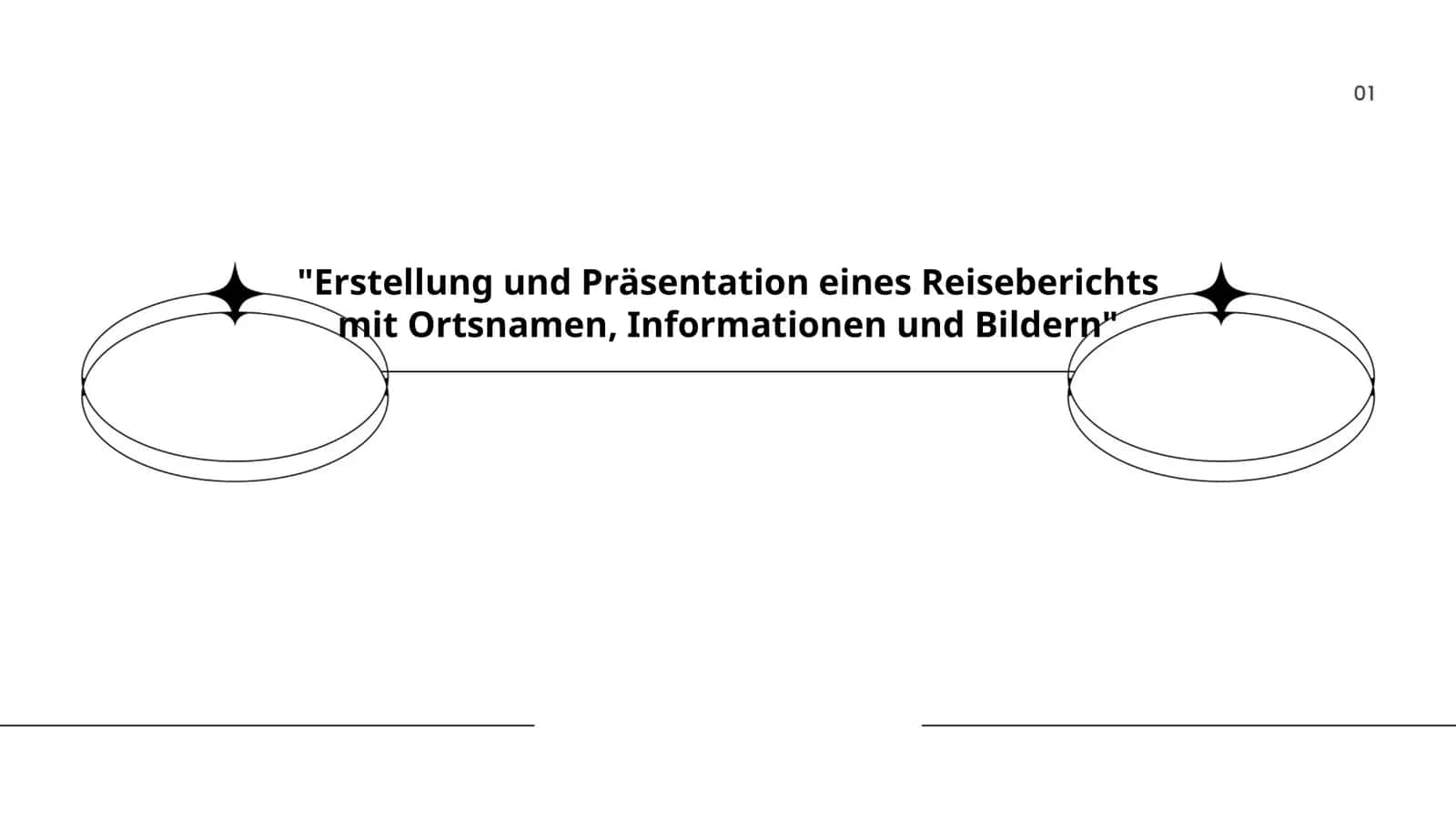 Erstellung und Präsentation eines Reiseberichts mit Ortsnamen, Informationen und Bildern