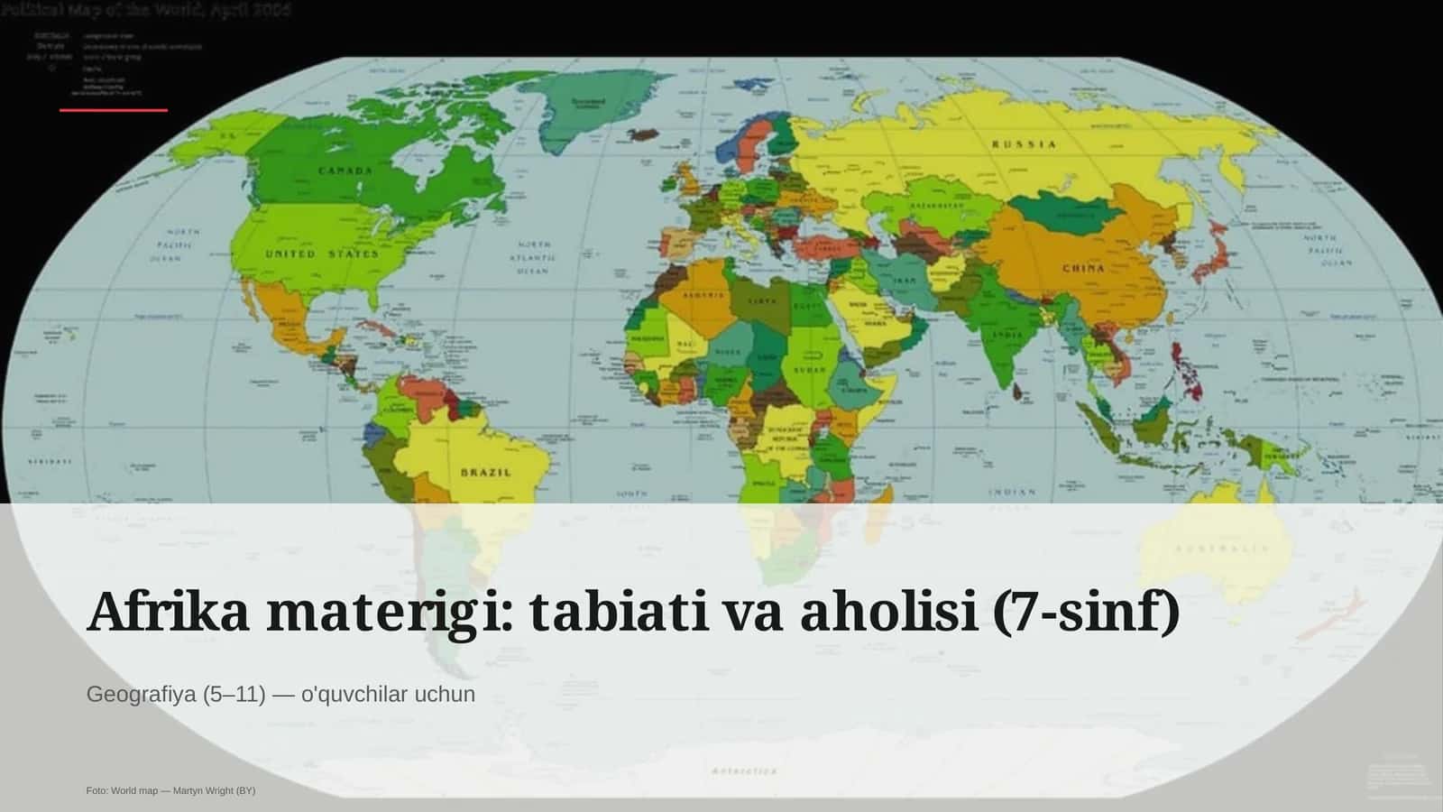 Afrika materigi: tabiati va aholisi (7-sinf)