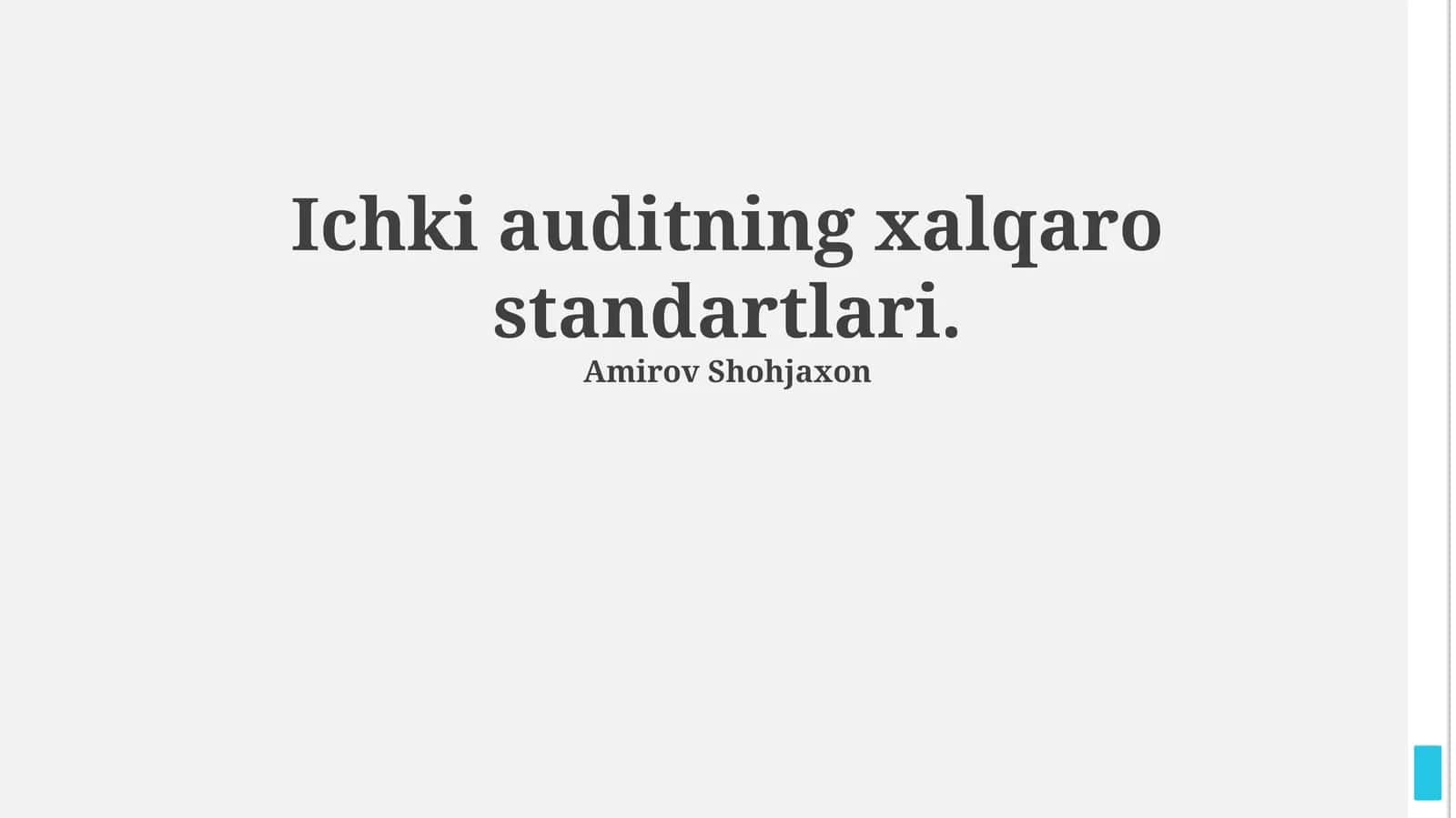 Ichki auditning xalqaro standartlari