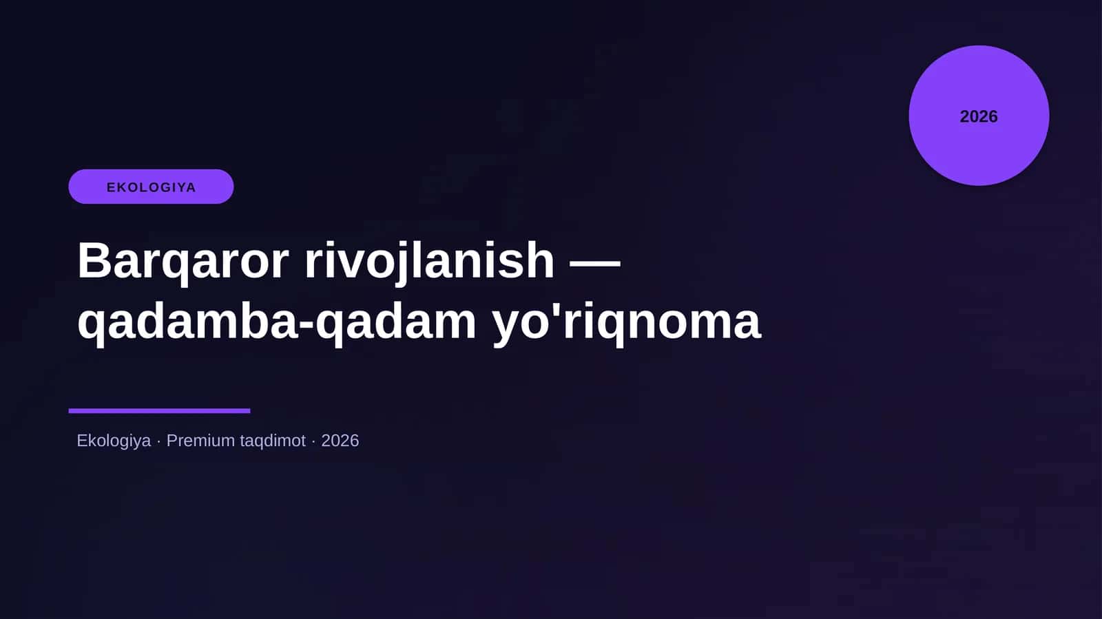 Barqaror rivojlanish — qadamba-qadam yo'riqnoma