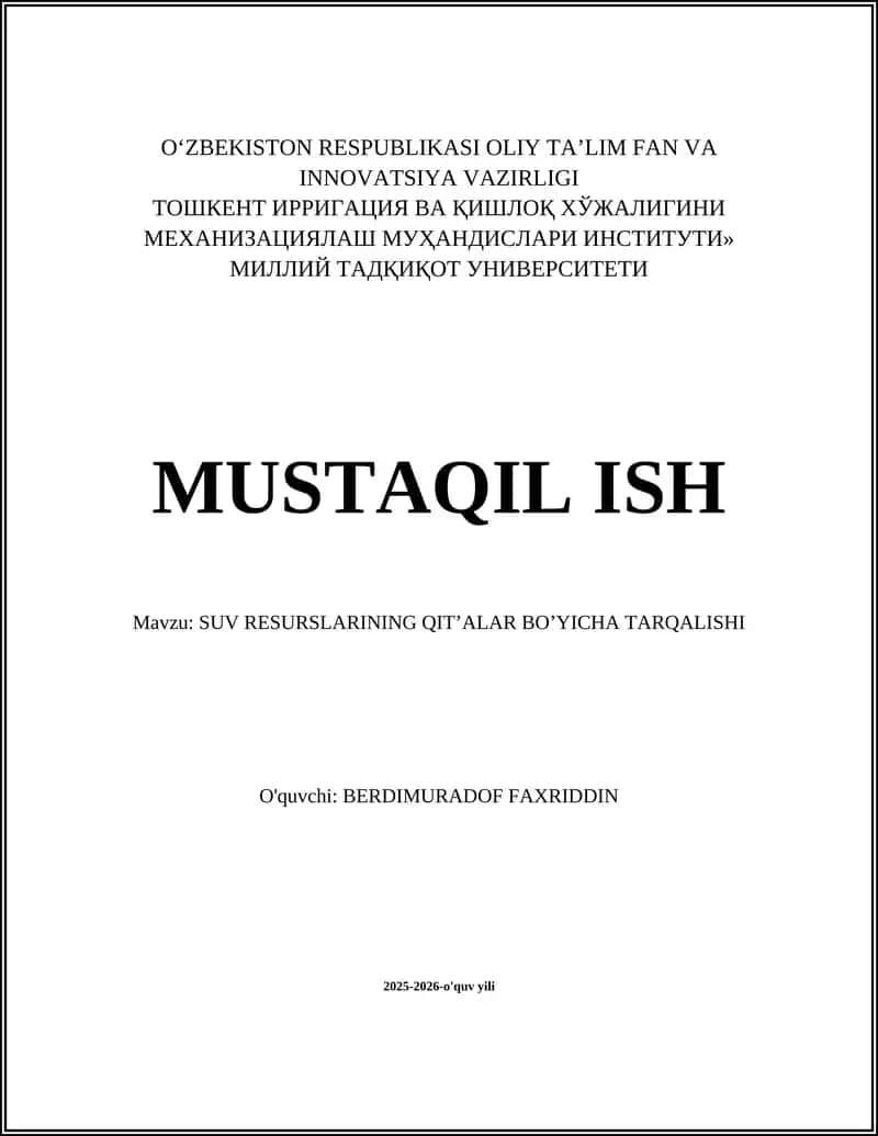 Afrika qit’asidagi suv resurslarining taqsimoti va asosiy hovuzlar