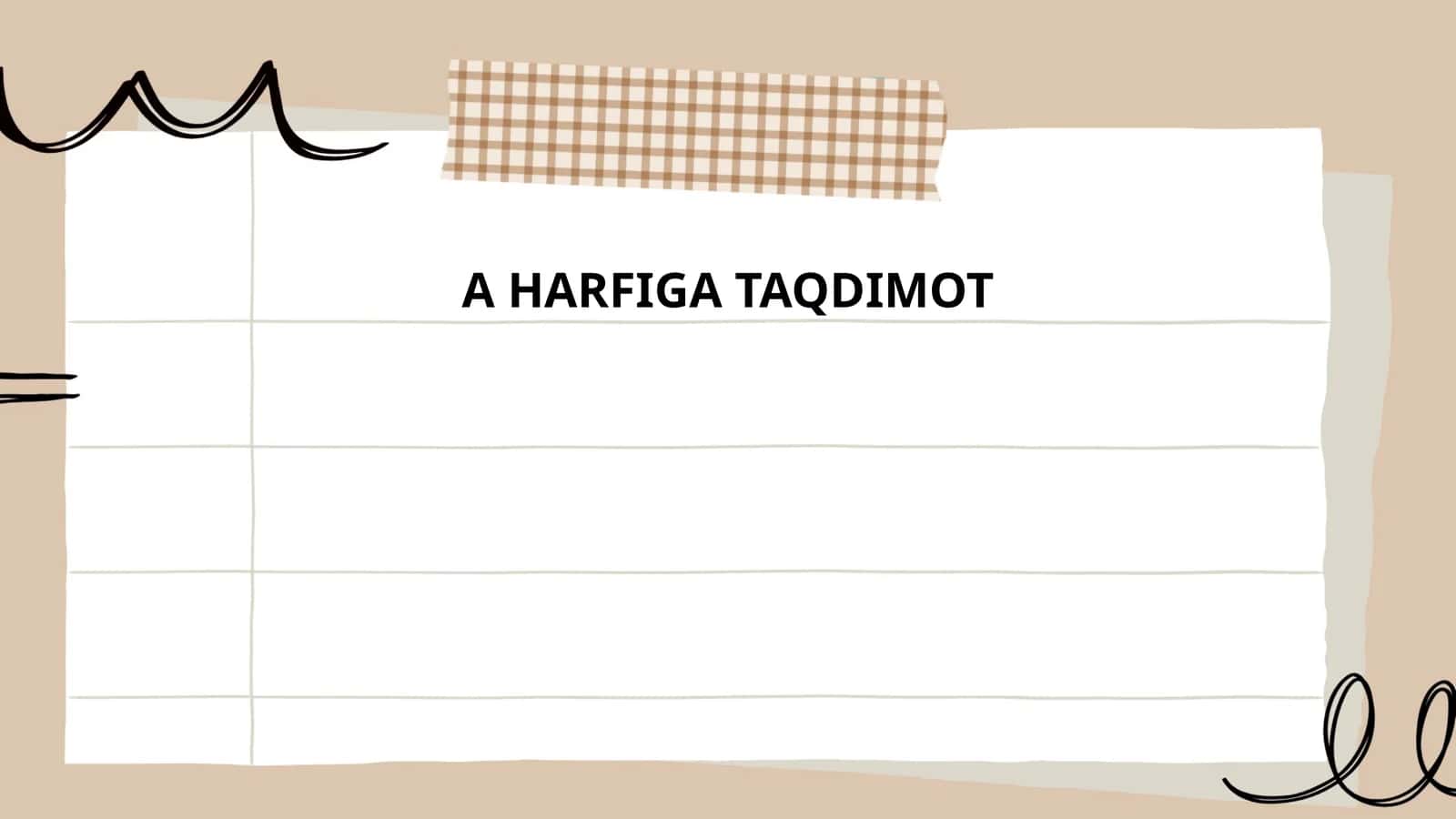 A HARFIGA TAQDIMOT