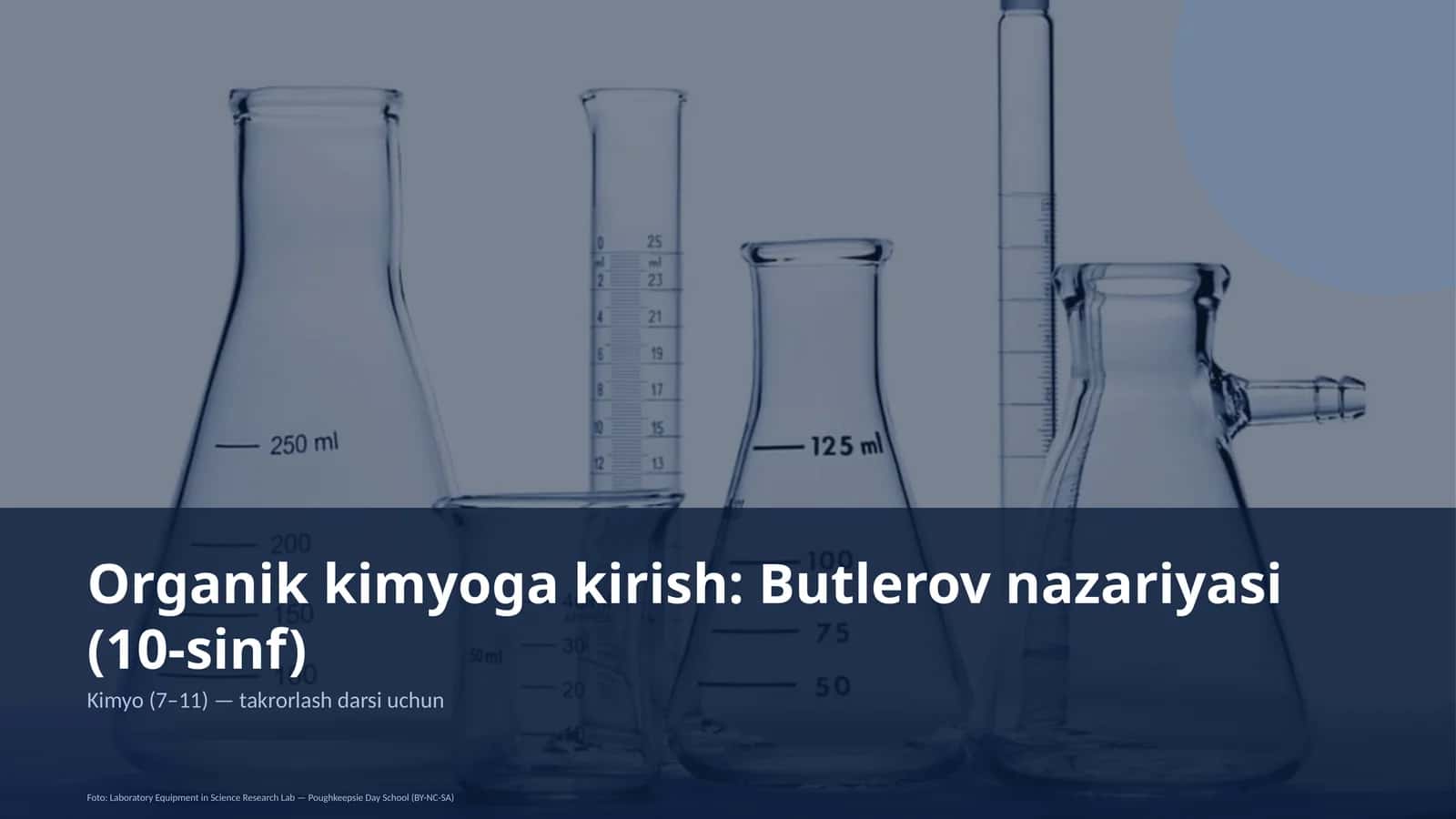 Organik kimyoga kirish: Butlerov nazariyasi (10-sinf)
