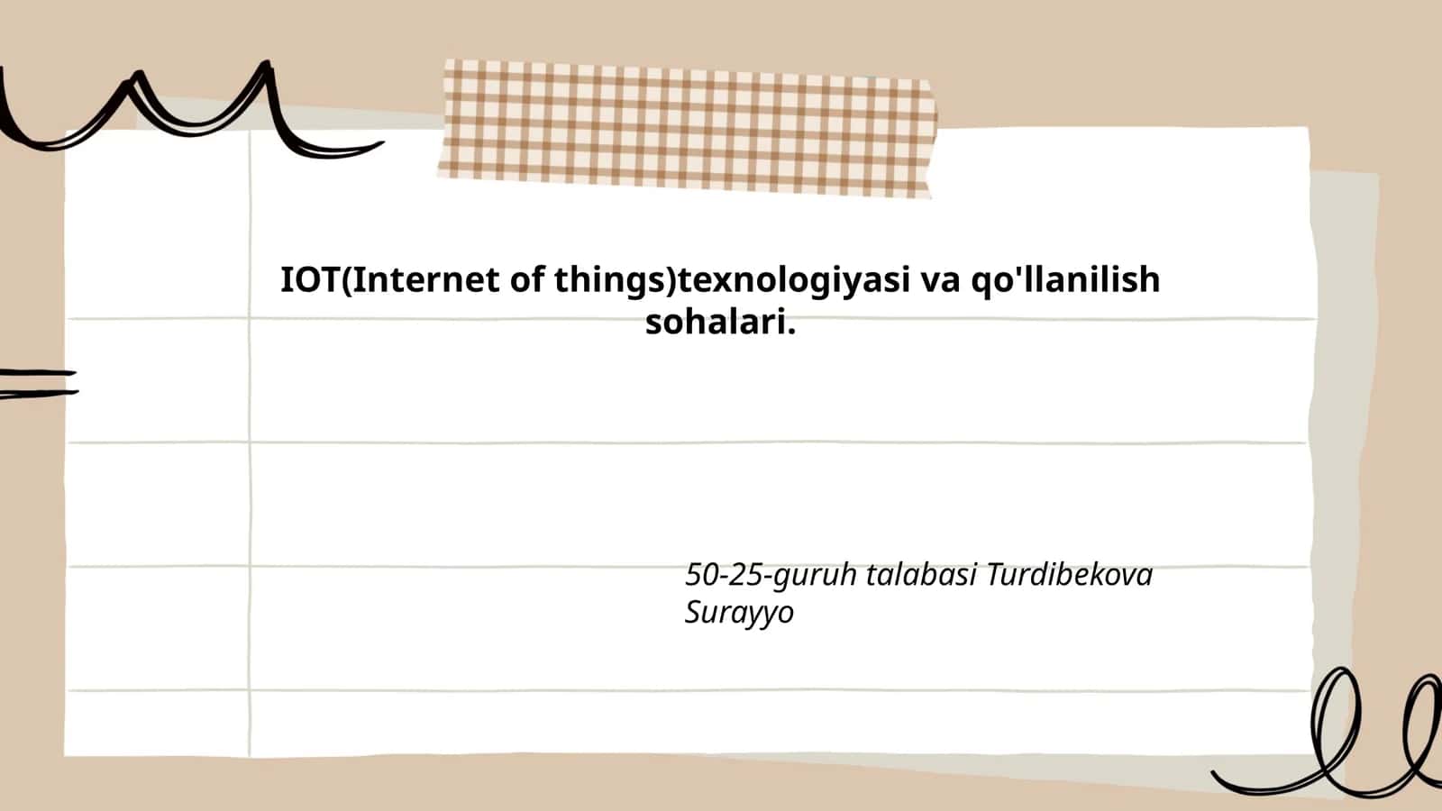 IoT texnologiyasi va qo'llanilish sohalari