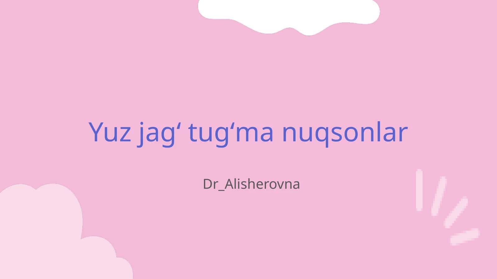 Yuz jagʻ tugʻma nuqsonlar