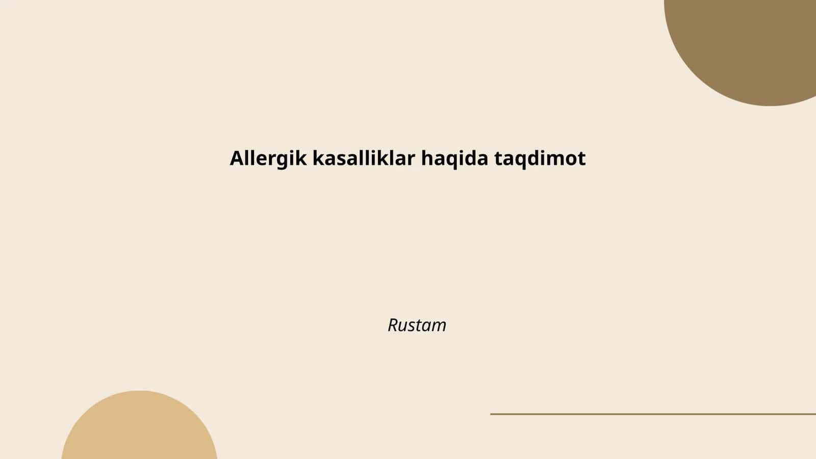 Allergik kasalliklar haqida taqdimot