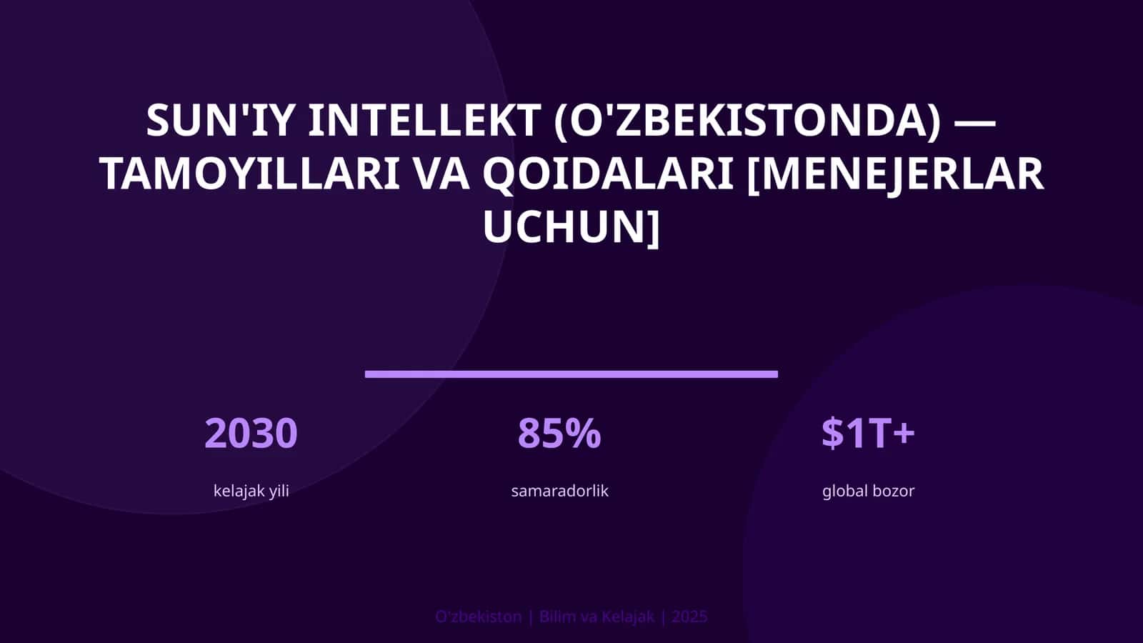Sun'iy intellekt (O'zbekistonda) — tamoyillari va qoidalari [menejerlar uchun]