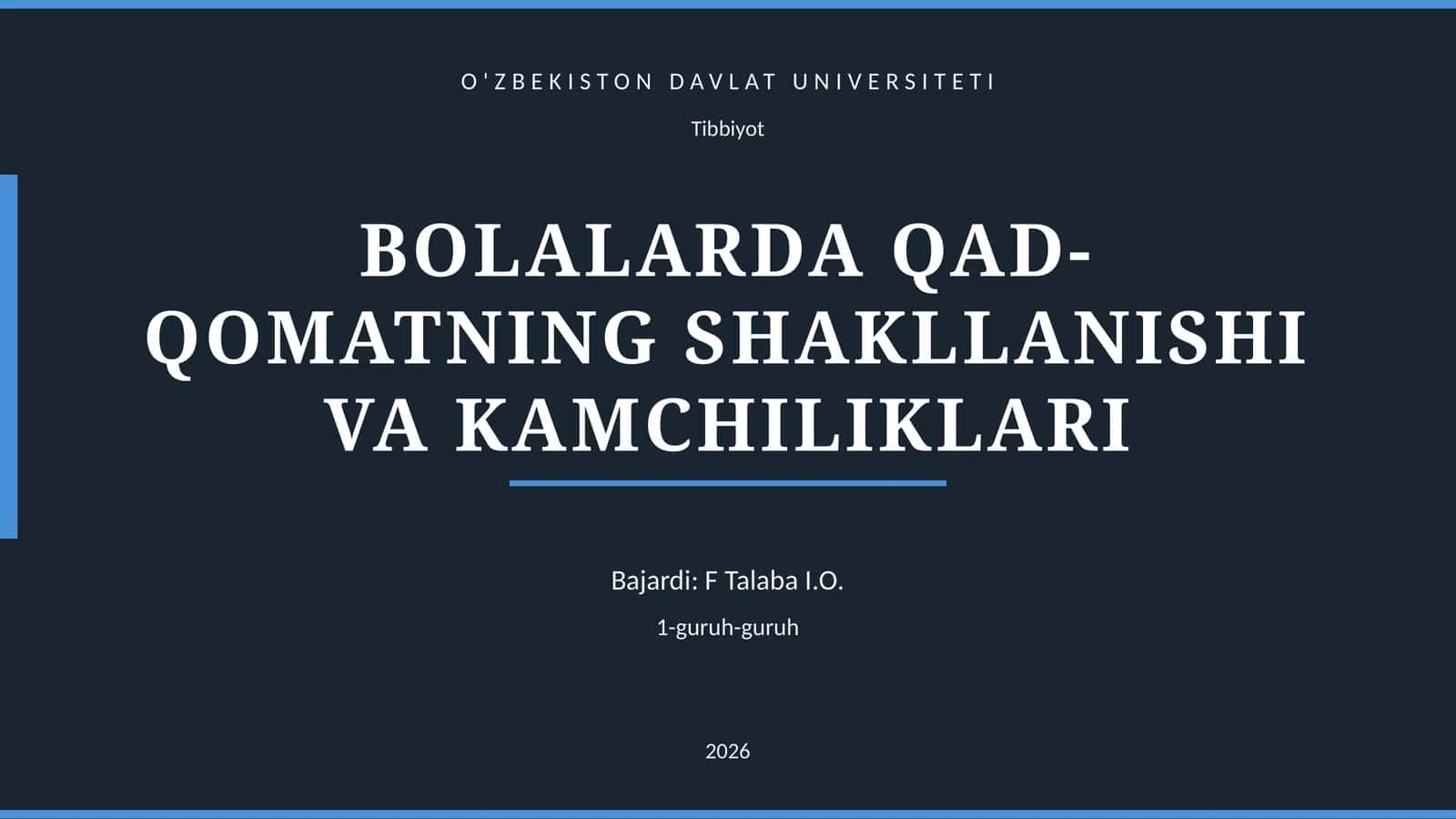 BOLALARDA QAD-QOMATNING SHAKLLANISHI VA KAMCHILIKLARI