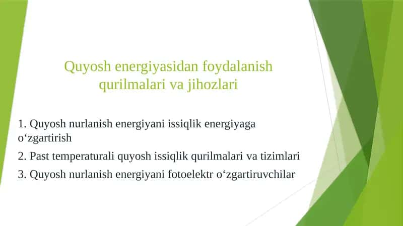 Quyosh energiyasi 1