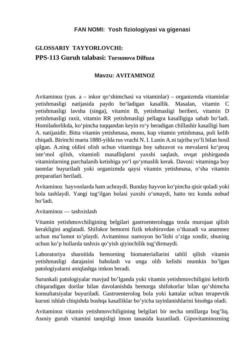 AVITAMINOZ