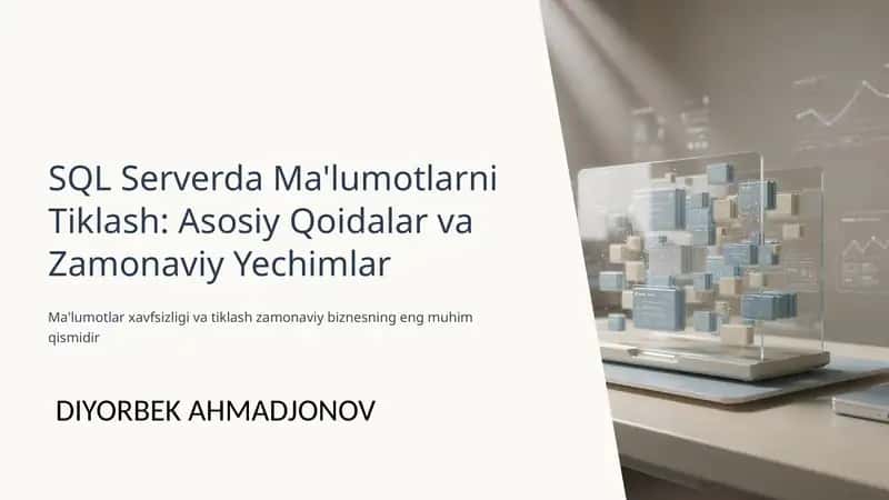 SQL Serverda Ma'lumotlarni Tiklash: Asosiy Qoidalar va Zamonaviy Yechimlar