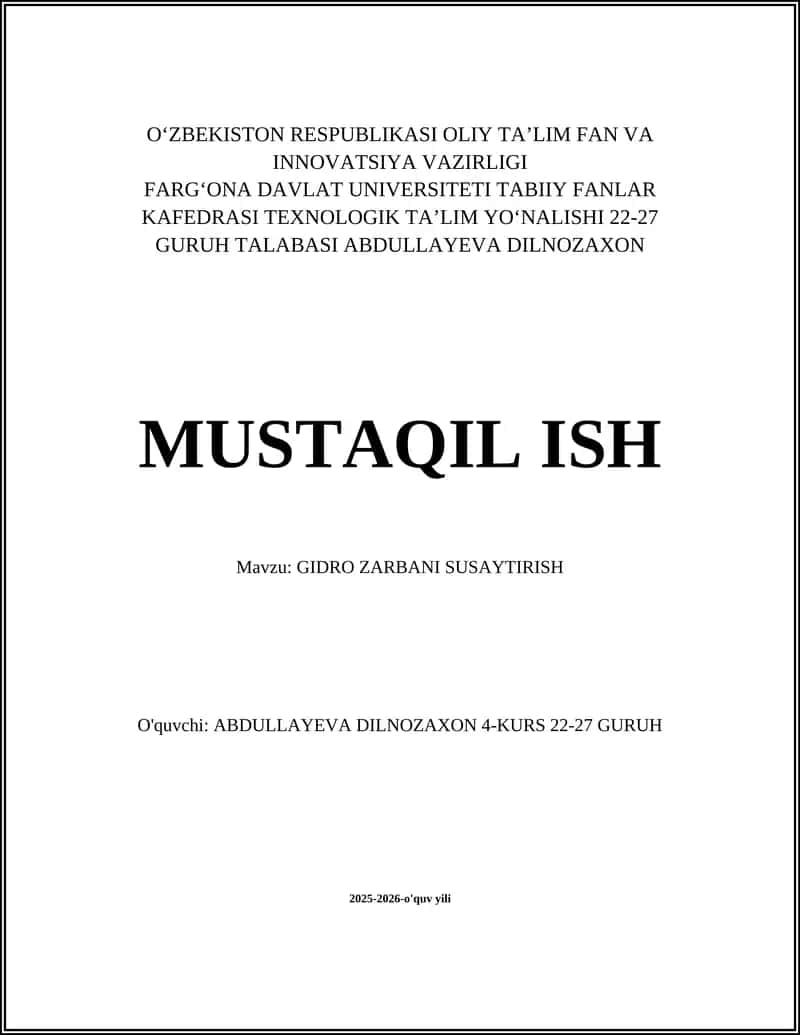 GIDRO ZARBANI SUSAYTIRISH