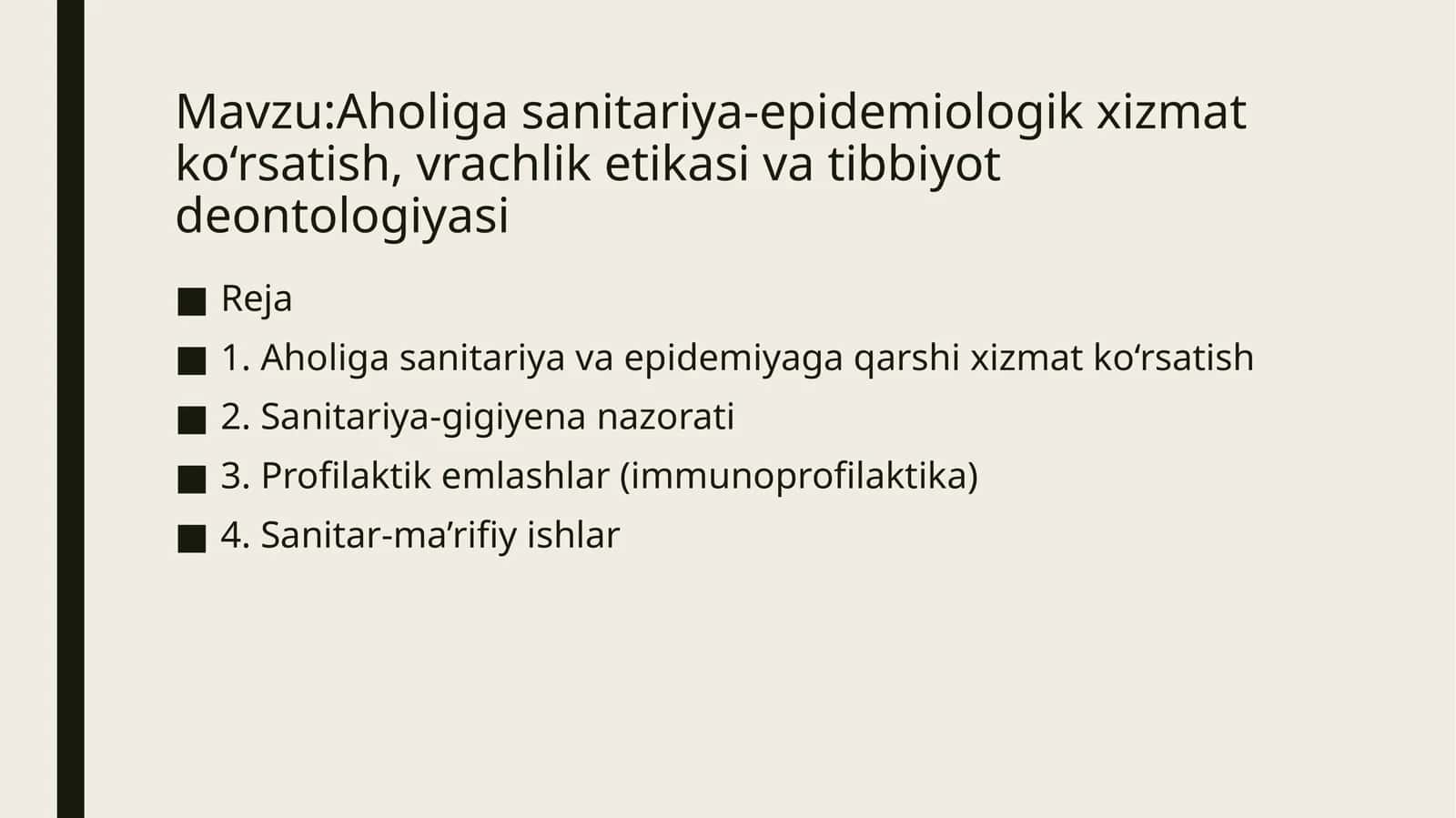 Aholigasanitariya-epidemiologikxizmatko‘rsatish,vrachliketikasivatibbiyotdeontologiyasi