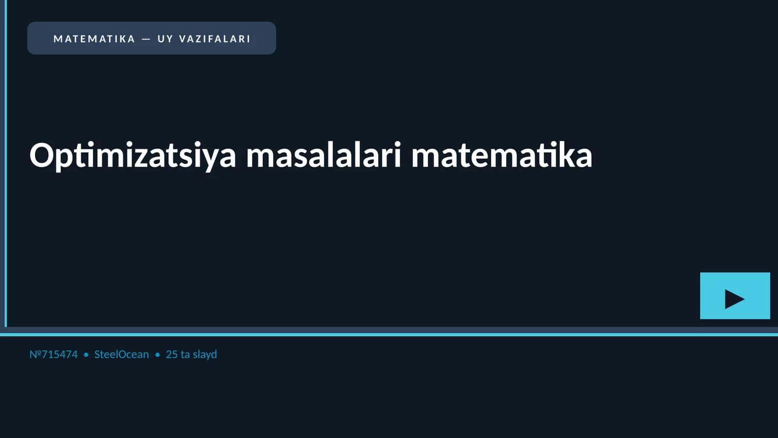 MATEMATIKA — UY VAZIFALARI