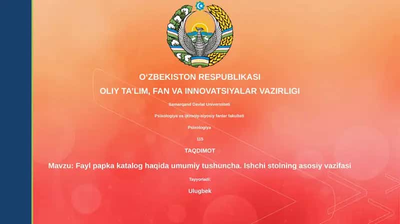 Fayl papka katalog haqida umumiy tushuncha