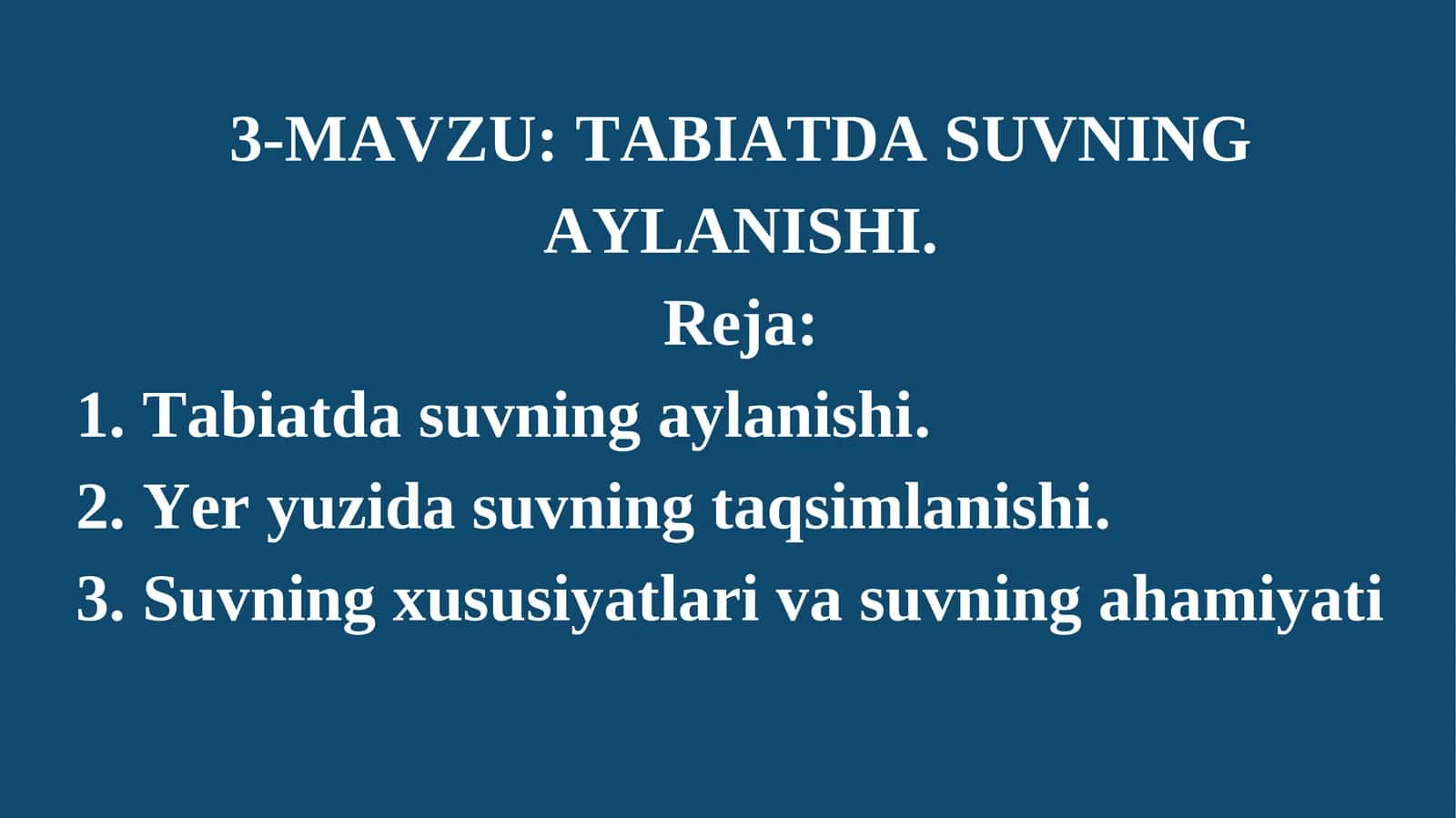 slayd Tabiatta suvning aylanishi