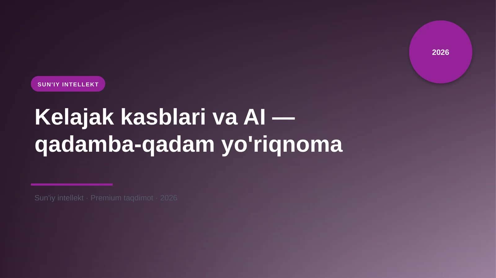 Kelajak kasblari va AI — qadamba-qadam yo'riqnoma