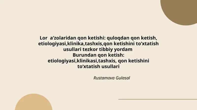 Lor aʼzolaridan qon ketishi