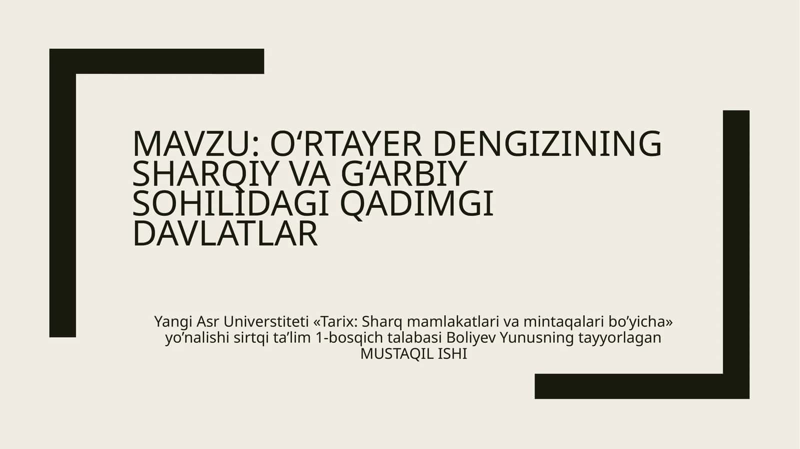 O‘rtayerdengizining sharqiy va g‘arbiy sohilidagi qadimgi davlatlar
